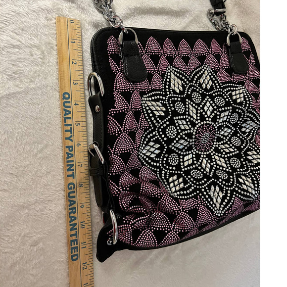 Glitz and Ears Boutique Flower Rhinestone Bling Hand Bag NEW - Picture 9 of 12